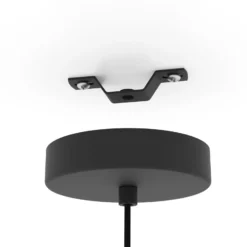 Lámpara colgante Pozueta 1, 1 luz, negro/marrón