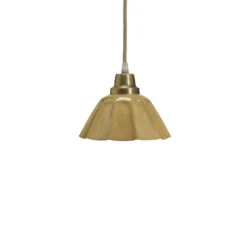 Lámpara colgante PR Home Ester, amarilla, Ø 17 cm, hierro, enchufe