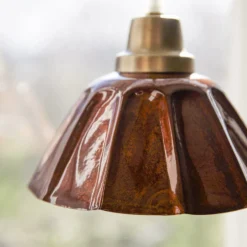 Lámpara colgante PR Home Ester, terracota, Ø 17 cm, con enchufe de hierro