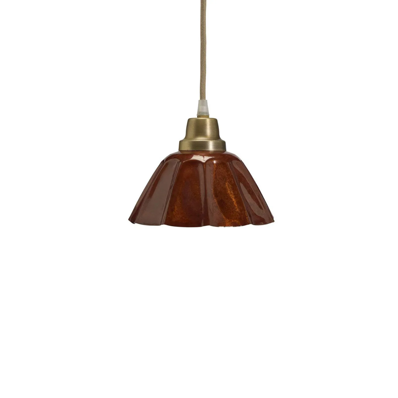 Lámpara colgante PR Home Ester, terracota, Ø 17 cm, con enchufe de hierro