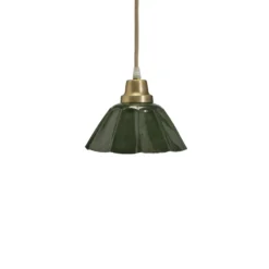 Lámpara colgante PR Home Ester, verde, Ø 17 cm, hierro, enchufe