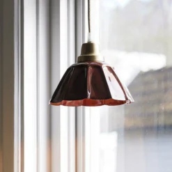 Lámpara colgante PR Home Ester, terracota, Ø 17 cm, con enchufe de hierro