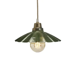 Lámpara colgante PR Home Ester, verde, Ø 24 cm, hierro, enchufe