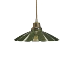 Lámpara colgante PR Home Ester, verde, Ø 24 cm, hierro, enchufe