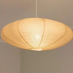 Lámpara colgante PR Home Yuni, beige, papel, Ø 58 cm, E27