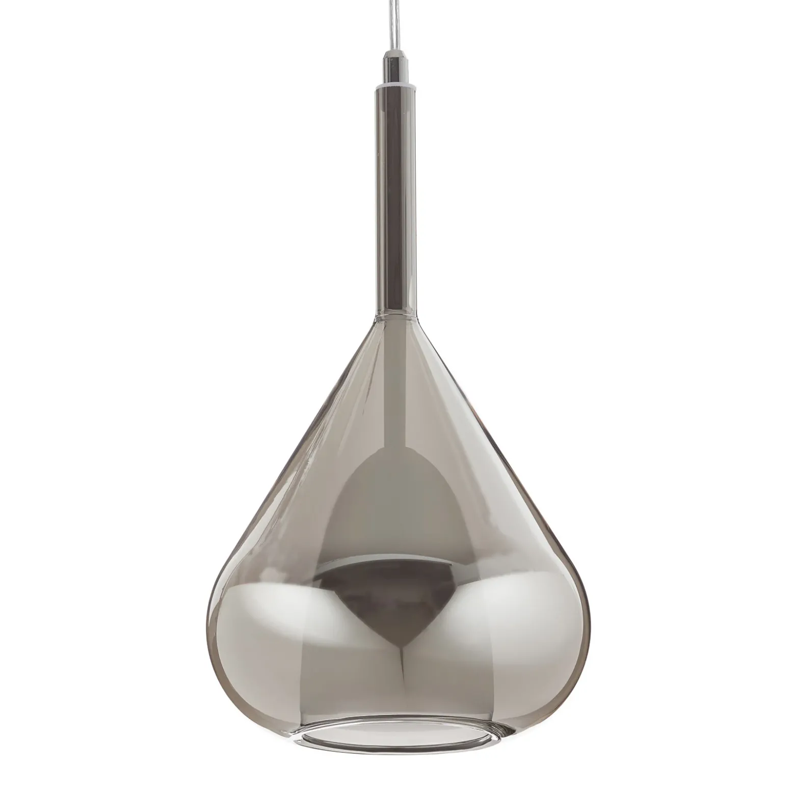 Lámpara colgante púrpura, gris humo, 1 luz, cristal