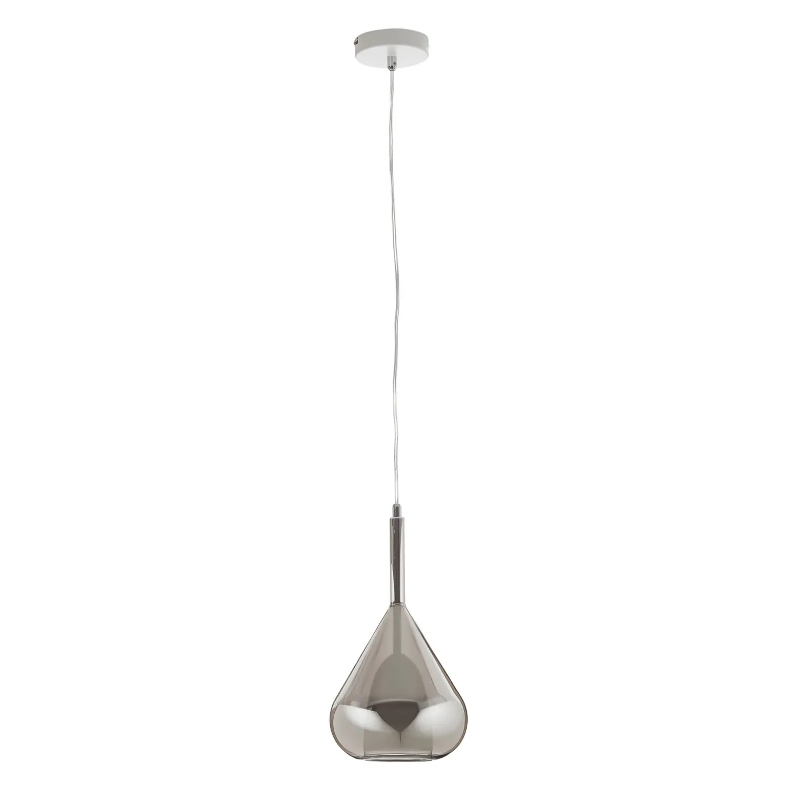 Lámpara colgante púrpura, gris humo, 1 luz, cristal