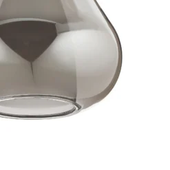 Lámpara colgante púrpura, gris humo, 1 luz, cristal