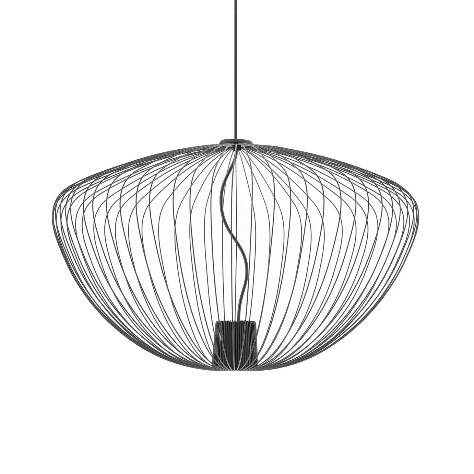 Lámpara colgante Pumpkin L, gris oscuro, Ø 70 cm, metal, GU10