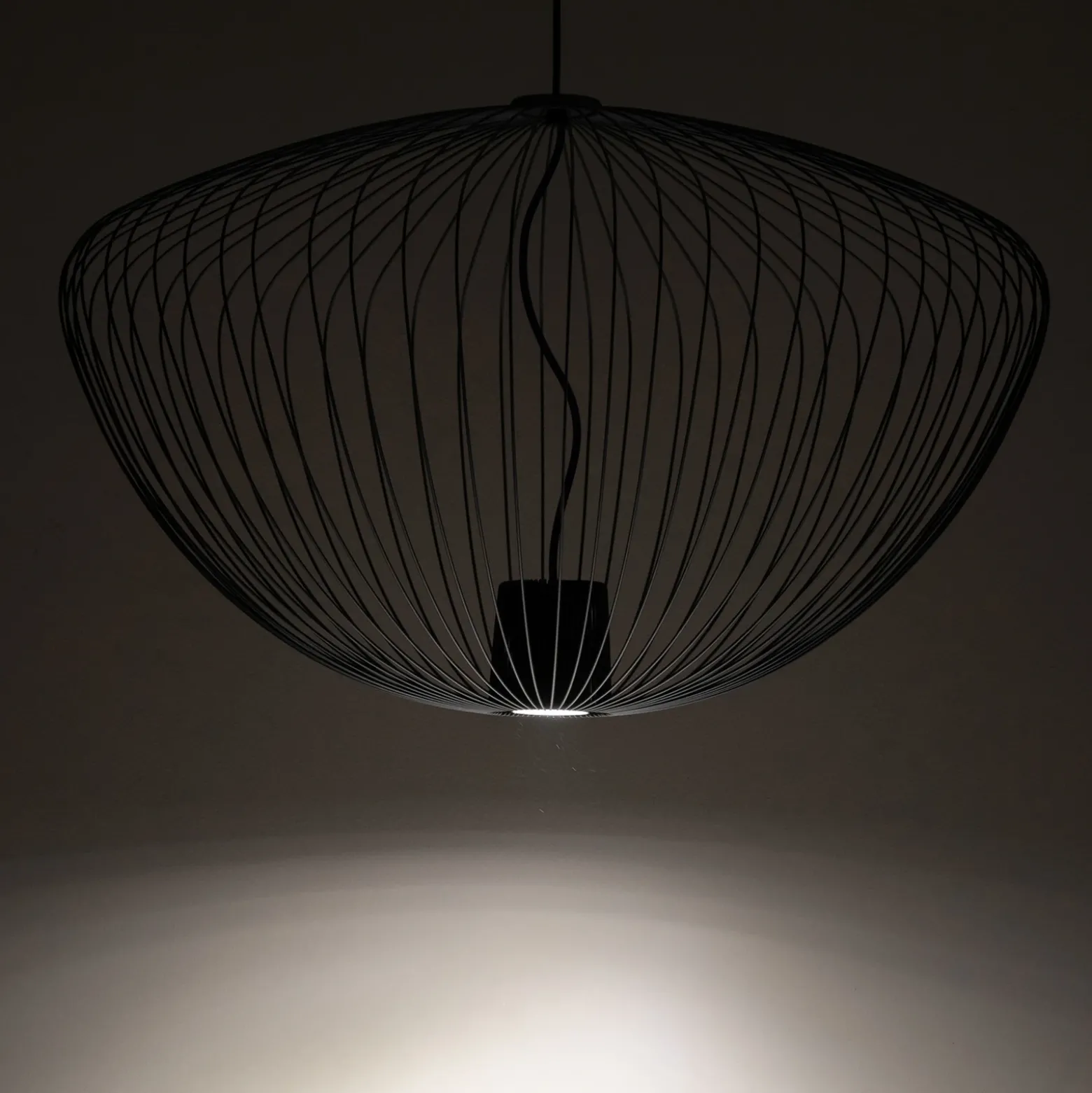 Lámpara colgante Pumpkin L, gris oscuro, Ø 70 cm, metal, GU10