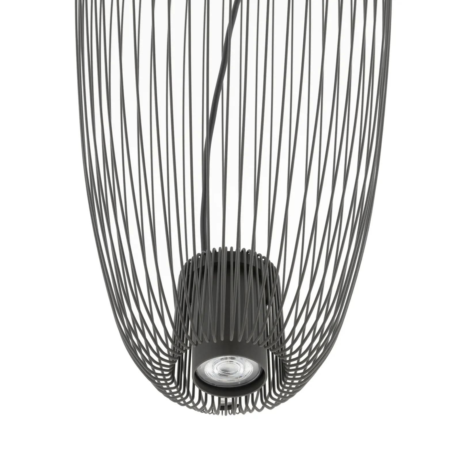 Lámpara colgante Pumpkin S, gris oscuro, Ø 27 cm, metal, GU10