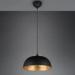 Lámpara colgante Punch negro/oro 1 luz Ø 35 cm