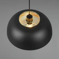 Lámpara colgante Punch negro/oro 1 luz Ø 35 cm