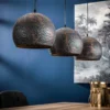 Lámpara colgante Punchray esférica de 3 luces