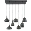 Lámpara colgante Punchray, 7 luces, mezcla formas