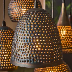 Lámpara colgante Punchray, 7 luces, mezcla formas