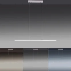 Lámpara colgante PURE LED Lite, plata, 100 cm, CCT, atenuable
