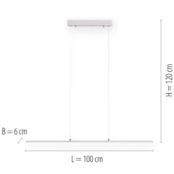 Lámpara colgante PURE LED Lite, plata, 100 cm, CCT, atenuable