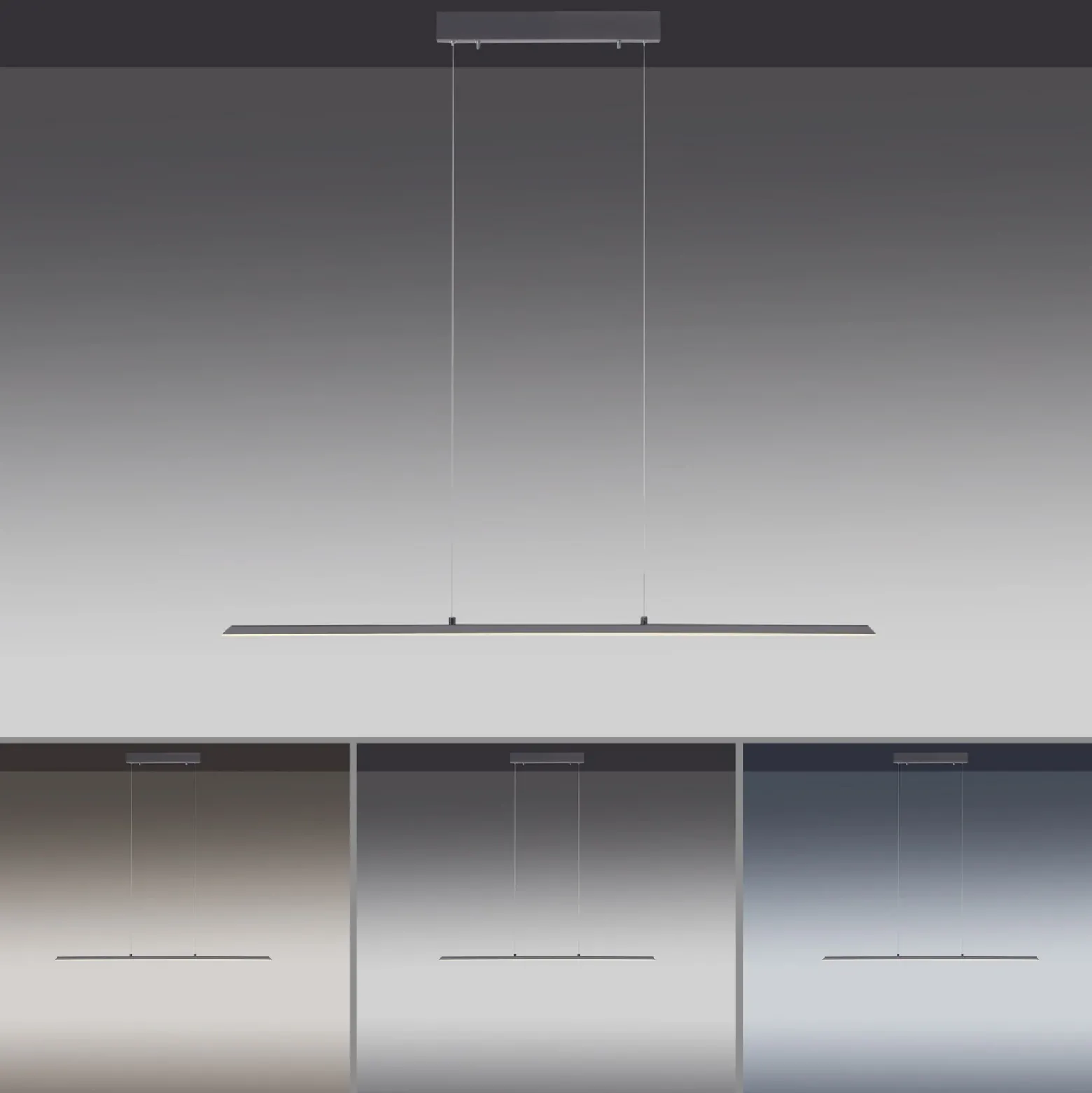 Lámpara colgante PURE LED Lite, antracita, 100 cm, CCT, atenuable