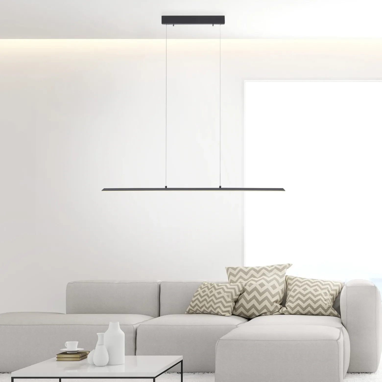 Lámpara colgante PURE LED Lite, antracita, 100 cm, CCT, atenuable