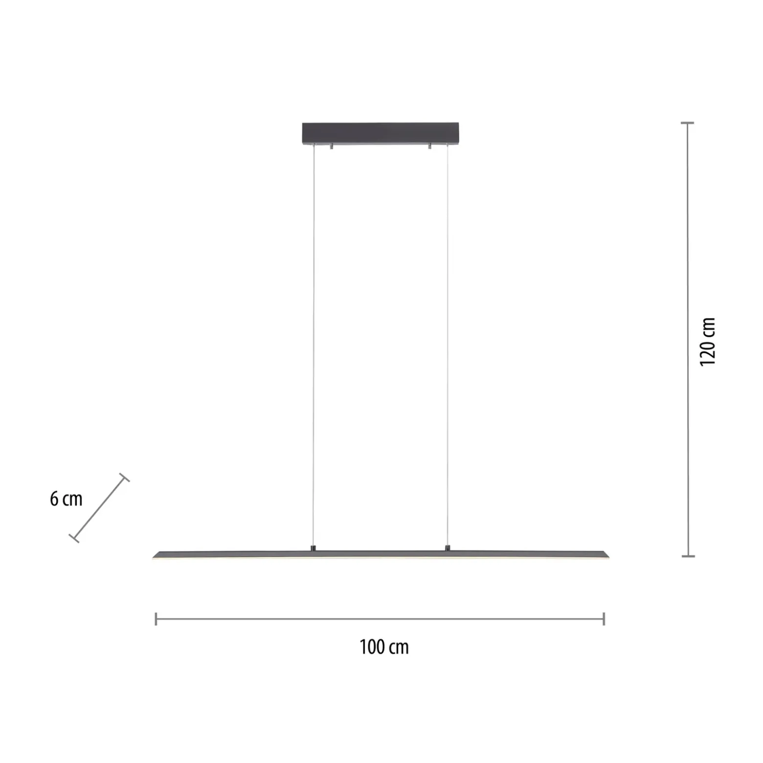 Lámpara colgante PURE LED Lite, antracita, 100 cm, CCT, atenuable