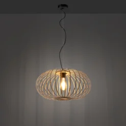 Lámpara colgante Racoon con pantalla de madera