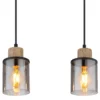 Lámpara colgante Reid, 4 luces, negro/humo
