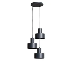 Lámpara colgante Rif 3, antracita, redonda, 3 luces, Ø 33 cm