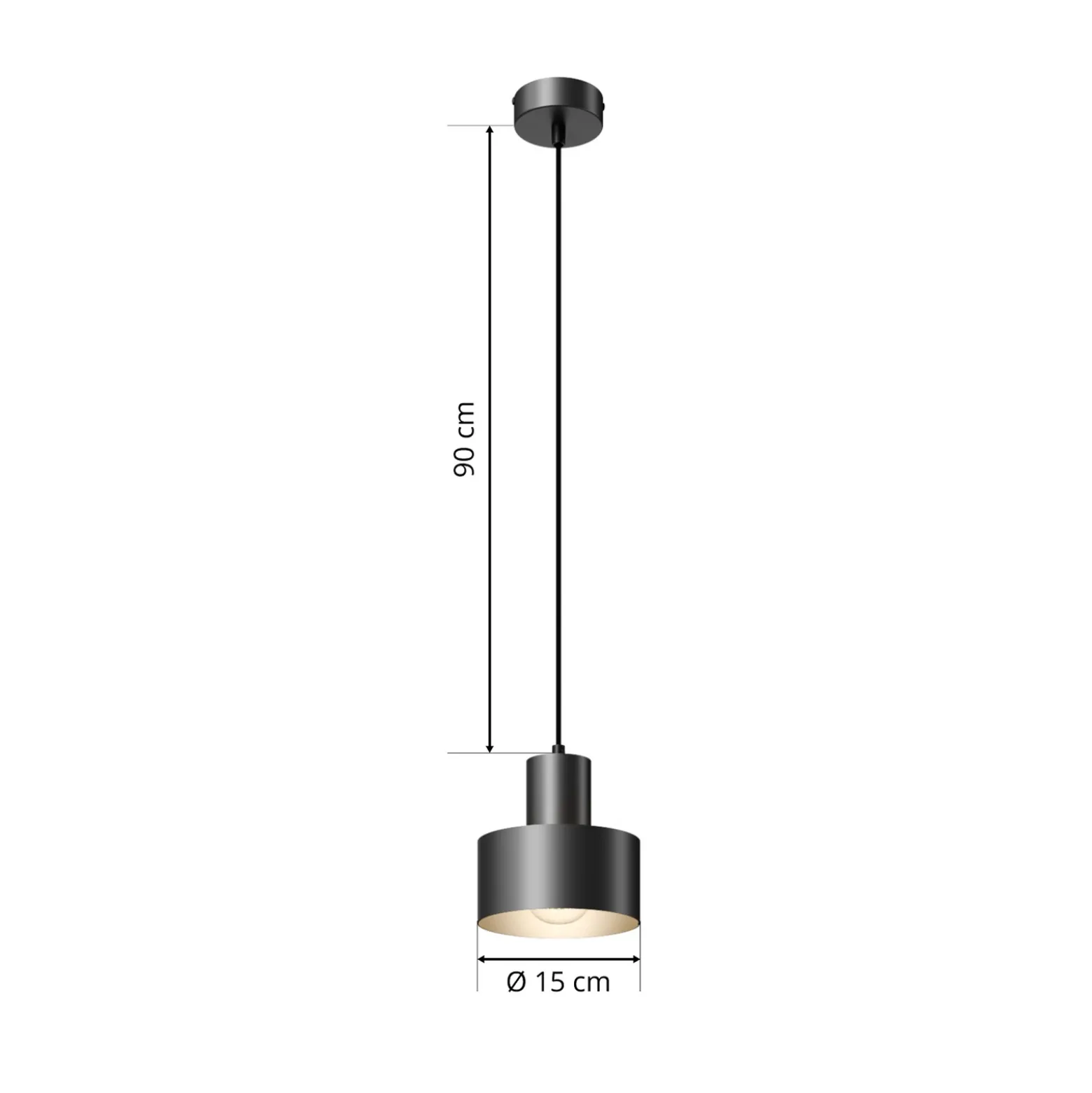 Lámpara colgante Rif de metal, negro, Ø 15 cm