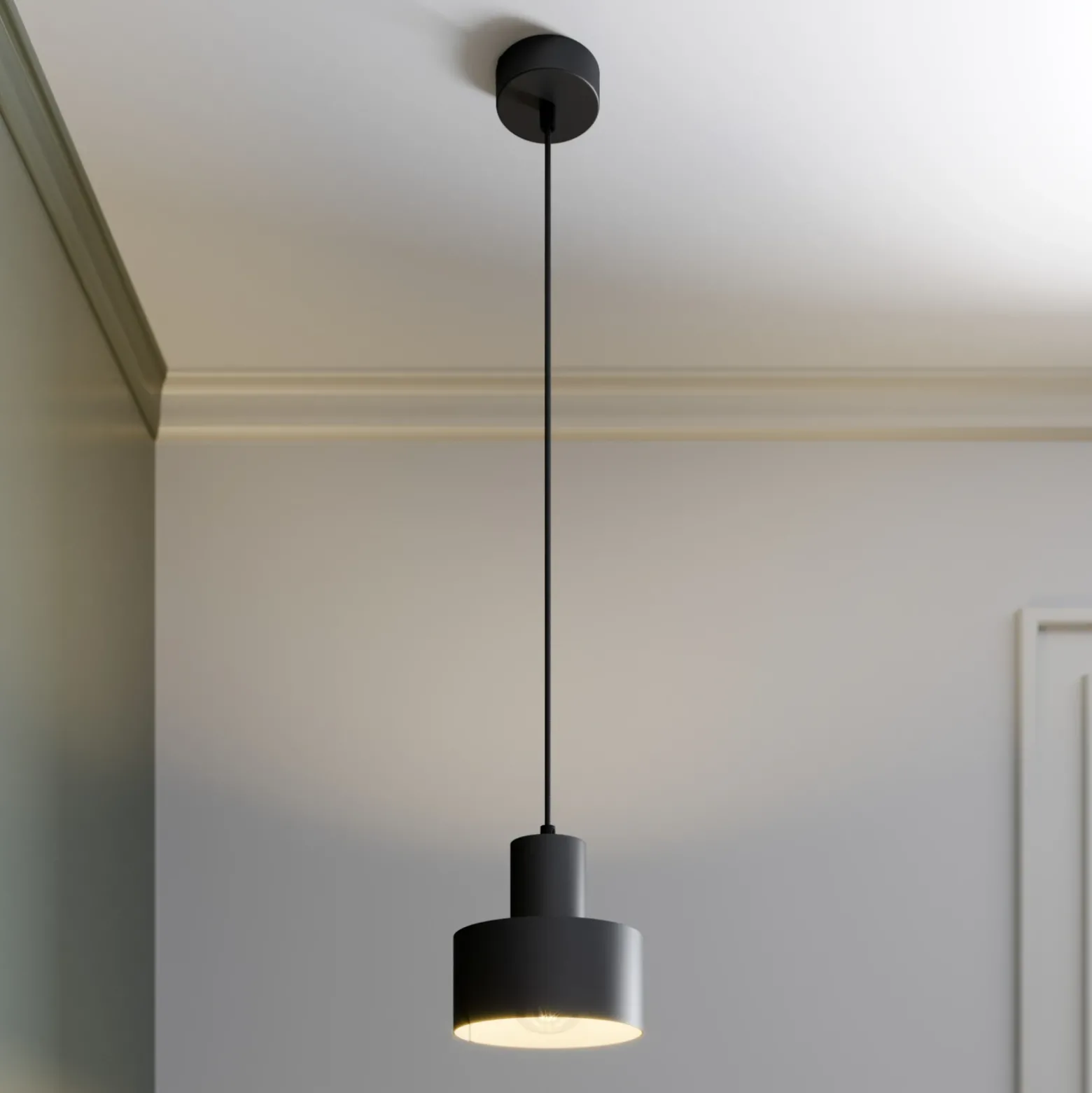 Lámpara colgante Rif de metal, negro, Ø 15 cm