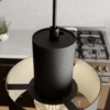Lámpara colgante Rif, lineal, 2 luces, negro