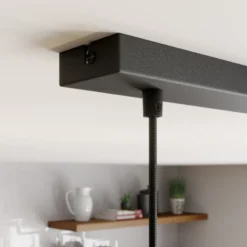 Lámpara colgante Rif, lineal, 2 luces, negro