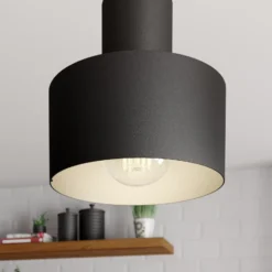 Lámpara colgante Rif, lineal, 2 luces, negro
