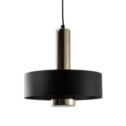Lámpara colgante Rif Lux, negro/dorado, Ø 25 cm, acero