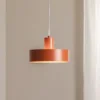 Lámpara colgante Rif M, rojo teja, 1 luz, Ø 25 cm, acero