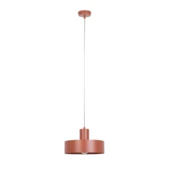 Lámpara colgante Rif M, rojo teja, 1 luz, Ø 25 cm, acero