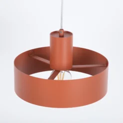 Lámpara colgante Rif M, rojo teja, 1 luz, Ø 25 cm, acero
