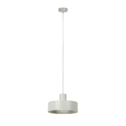 Lámpara colgante Rif M, taupe, 1 luz, Ø 25 cm, acero