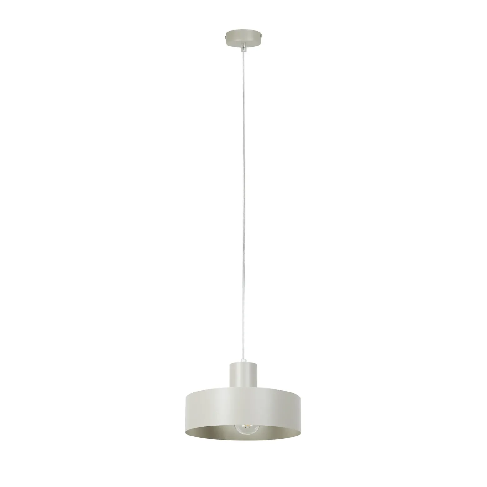 Lámpara colgante Rif M, taupe, 1 luz, Ø 25 cm, acero