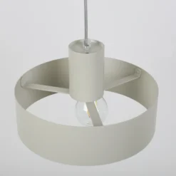 Lámpara colgante Rif M, taupe, 1 luz, Ø 25 cm, acero