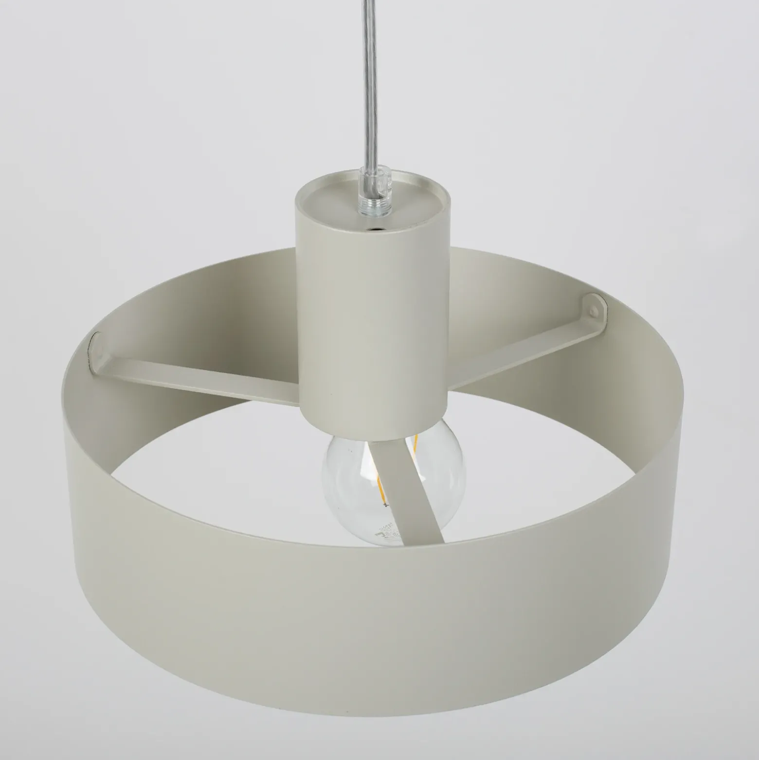 Lámpara colgante Rif M, taupe, 1 luz, Ø 25 cm, acero