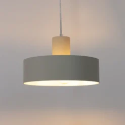 Lámpara colgante Rif M, taupe, 1 luz, Ø 25 cm, acero