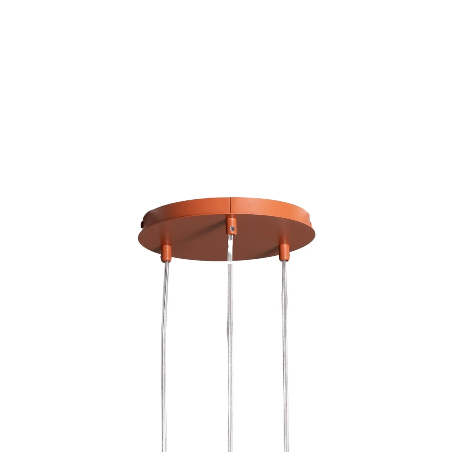 Lámpara colgante Rif 3, rojo ladrillo, redonda, 3 luces, Ø 33 cm