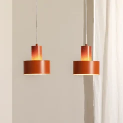 Lámpara colgante Rif 2, rojo ladrillo, 2 luces, lineal, acero