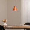Lámpara colgante Rif S, rojo ladrillo, 1 luz, Ø 15 cm, acero