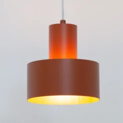 Lámpara colgante Rif S, rojo ladrillo, 1 luz, Ø 15 cm, acero