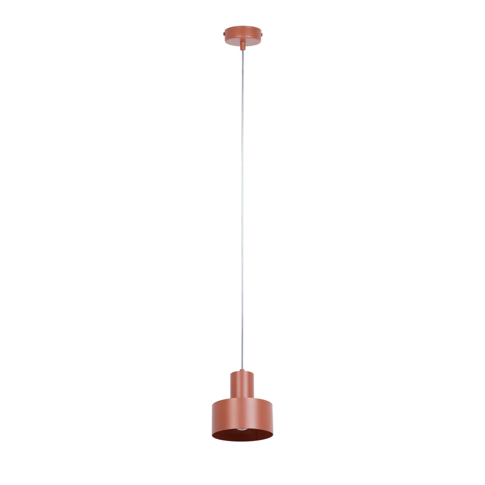 Lámpara colgante Rif S, rojo ladrillo, 1 luz, Ø 15 cm, acero