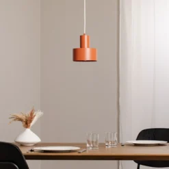 Lámpara colgante Rif S, rojo ladrillo, 1 luz, Ø 15 cm, acero