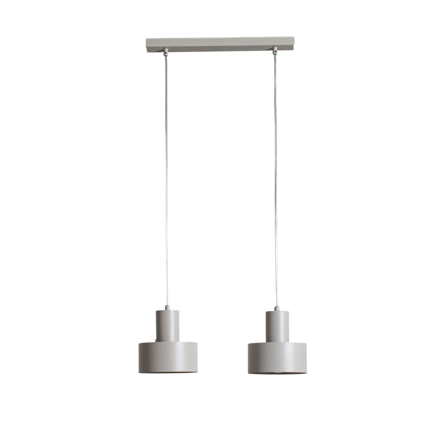 Lámpara colgante Rif 2, taupe, 2 luces, lineal, acero