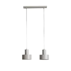Lámpara colgante Rif 2, taupe, 2 luces, lineal, acero
